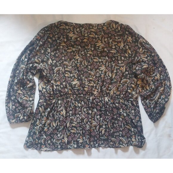 Lane Bryant Womens Floral V-Neck Long Sleeve Blouse Size 24 - Picture 2 of 8